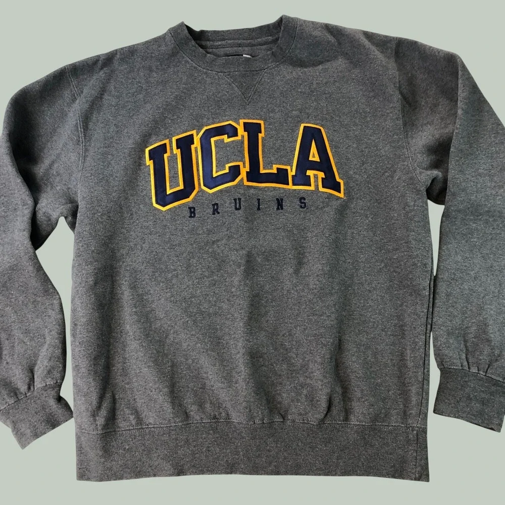 VTG UCLA Bruins Crewneck Sweatshirt Mens Small Gray Embroidered Gear For Sports